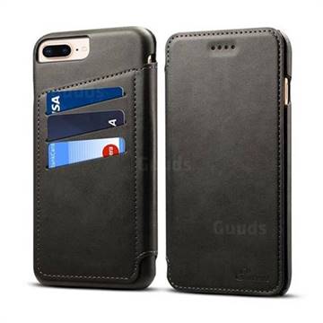 Suteni Retro Classic Card Slots PU Leather Wallet Case for iPhone 6s Plus / 6 Plus 6P(5.5 inch) - Dark Gray