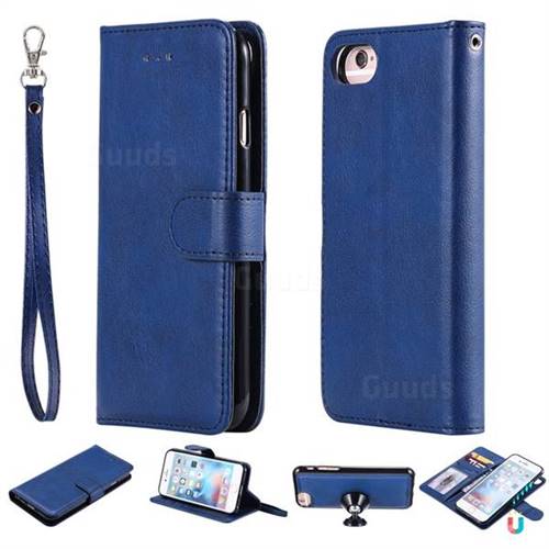 Retro Greek Detachable Magnetic PU Leather Wallet Phone Case for iPhone 6s Plus / 6 Plus 6P(5.5 inch) - Blue