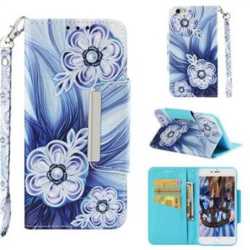 Button Flower Big Metal Buckle PU Leather Wallet Phone Case for iPhone 6s Plus / 6 Plus 6P(5.5 inch)
