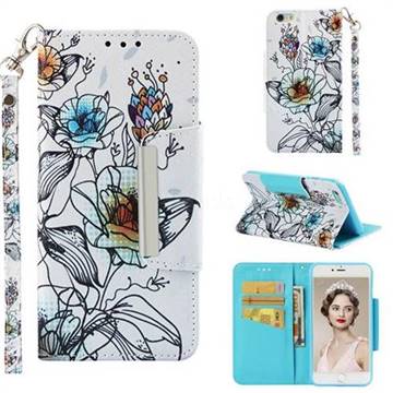 Fotus Flower Big Metal Buckle PU Leather Wallet Phone Case for iPhone 6s Plus / 6 Plus 6P(5.5 inch)
