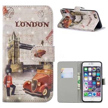 Retro London 3D Painted Leather Phone Wallet Case for iPhone 6s Plus / 6 Plus 6P(5.5 inch)