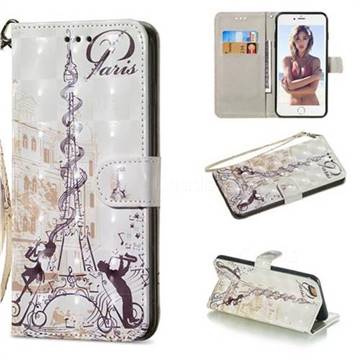 Tower Couple 3D Painted Leather Wallet Phone Case for iPhone 6s Plus / 6 Plus 6P(5.5 inch)