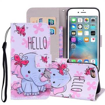 Butterfly Elephant PU Leather Wallet Phone Case Cover for iPhone 6s Plus / 6 Plus 6P(5.5 inch)