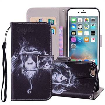 Chimpanzee PU Leather Wallet Phone Case Cover for iPhone 6s Plus / 6 Plus 6P(5.5 inch)