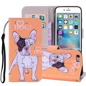 Love Dog PU Leather Wallet Phone Case Cover for iPhone 6s Plus / 6 Plus 6P(5.5 inch)