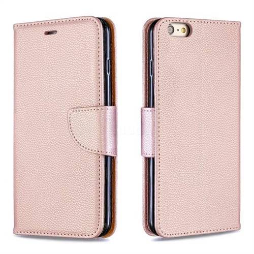Classic Luxury Litchi Leather Phone Wallet Case for iPhone 6s Plus / 6 Plus 6P(5.5 inch) - Golden