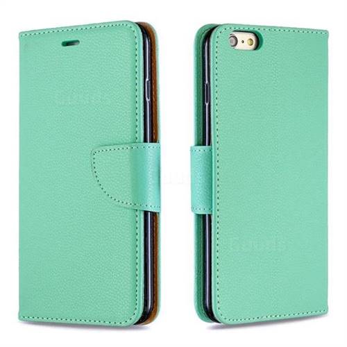 Classic Luxury Litchi Leather Phone Wallet Case for iPhone 6s Plus / 6 Plus 6P(5.5 inch) - Green