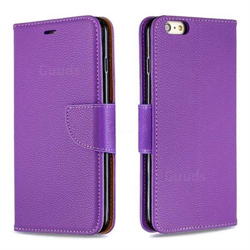 Classic Luxury Litchi Leather Phone Wallet Case for iPhone 6s Plus / 6 Plus 6P(5.5 inch) - Purple