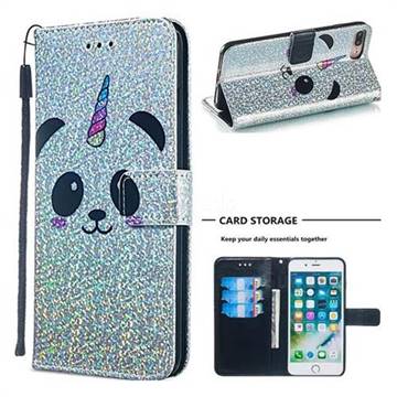 Panda Unicorn Sequins Painted Leather Wallet Case for iPhone 6s Plus / 6 Plus 6P(5.5 inch)