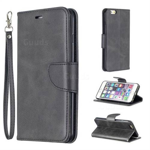 Classic Sheepskin PU Leather Phone Wallet Case for iPhone 6s Plus / 6 Plus 6P(5.5 inch) - Black