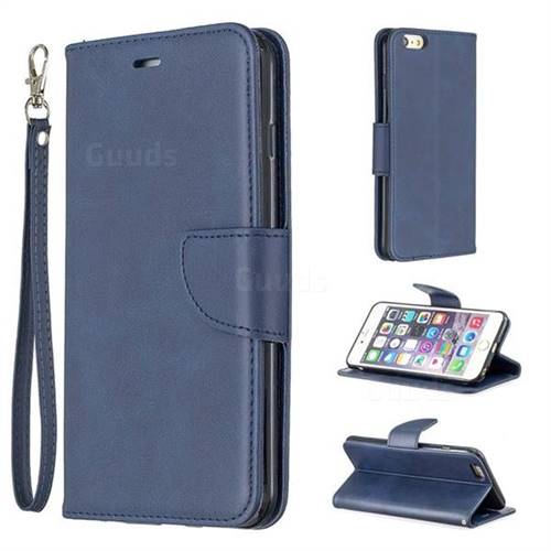 Classic Sheepskin PU Leather Phone Wallet Case for iPhone 6s Plus / 6 Plus 6P(5.5 inch) - Blue