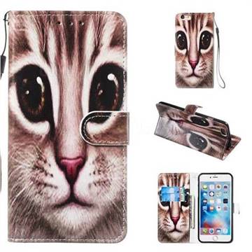 Coffe Cat Smooth Leather Phone Wallet Case for iPhone 6s Plus / 6 Plus 6P(5.5 inch)