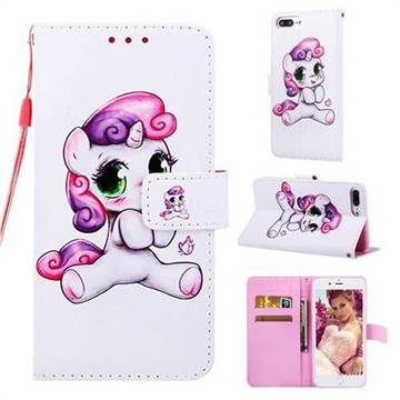 Playful Pony Matte Leather Wallet Phone Case for iPhone 6s Plus / 6 Plus 6P(5.5 inch)