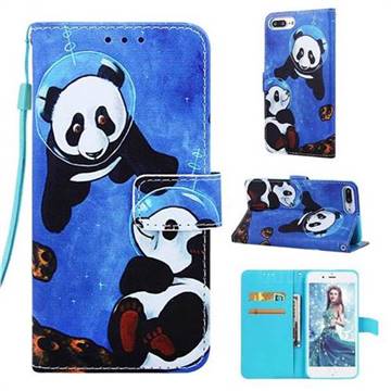 Undersea Panda Matte Leather Wallet Phone Case for iPhone 6s Plus / 6 Plus 6P(5.5 inch)