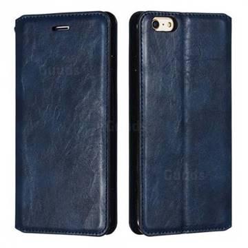 Retro Slim Magnetic Crazy Horse PU Leather Wallet Case for iPhone 6s Plus / 6 Plus 6P(5.5 inch) - Blue
