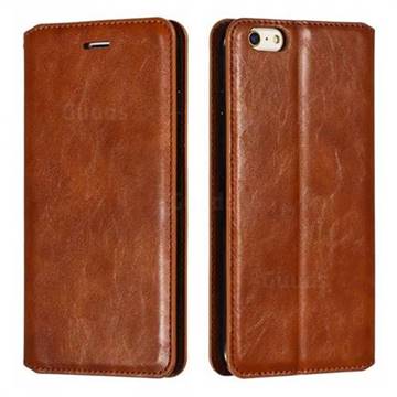 Retro Slim Magnetic Crazy Horse PU Leather Wallet Case for iPhone 6s Plus / 6 Plus 6P(5.5 inch) - Brown