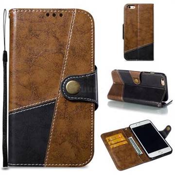 Retro Magnetic Stitching Wallet Flip Cover for iPhone 6s Plus / 6 Plus 6P(5.5 inch) - Brown