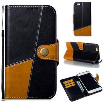 Retro Magnetic Stitching Wallet Flip Cover for iPhone 6s Plus / 6 Plus 6P(5.5 inch) - Black