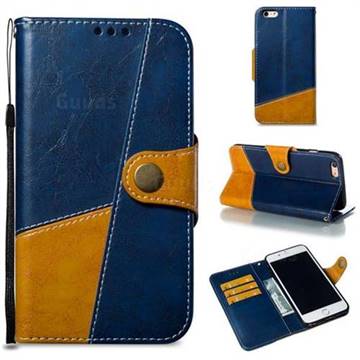 Retro Magnetic Stitching Wallet Flip Cover for iPhone 6s Plus / 6 Plus 6P(5.5 inch) - Blue