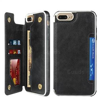 Luxury Multifunction Magnetic Card Slots Stand Leather Phone Case for iPhone 6s Plus / 6 Plus 6P(5.5 inch) - Black