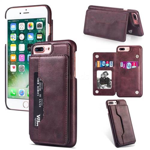 Luxury Magnetic Double Buckle Leather Phone Case for iPhone 6s Plus / 6 Plus 6P(5.5 inch) - Purple