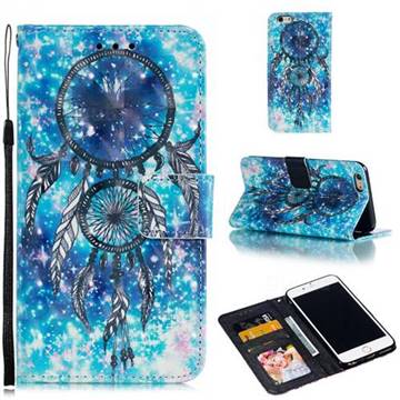 Blue Wind Chime 3D Painted Leather Phone Wallet Case for iPhone 6s Plus / 6 Plus 6P(5.5 inch)