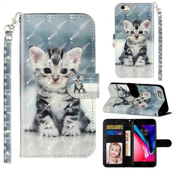 Kitten Cat 3D Leather Phone Holster Wallet Case for iPhone 6s Plus / 6 Plus 6P(5.5 inch)