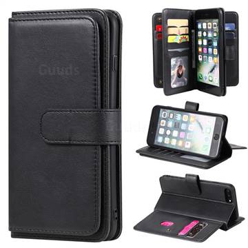 Multi-function Ten Card Slots and Photo Frame PU Leather Wallet Phone Case Cover for iPhone 6s Plus / 6 Plus 6P(5.5 inch) - Black