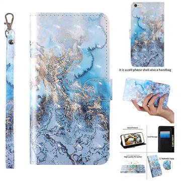 Milky Way Marble 3D Painted Leather Wallet Case for iPhone 6s Plus / 6 Plus 6P(5.5 inch)