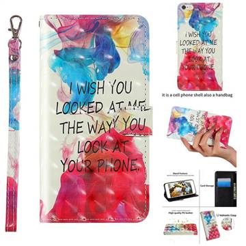 Look at Phone 3D Painted Leather Wallet Case for iPhone 6s Plus / 6 Plus 6P(5.5 inch)