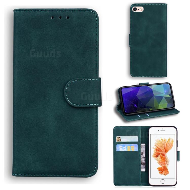 Retro Classic Skin Feel Leather Wallet Phone Case for iPhone 6s Plus / 6 Plus 6P(5.5 inch) - Green