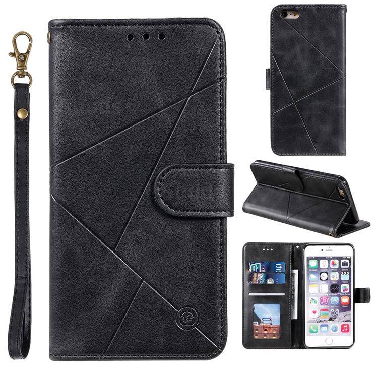 Embossing Geometric Leather Wallet Case for iPhone 6s Plus / 6 Plus 6P(5.5 inch) - Black