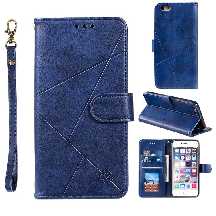 Embossing Geometric Leather Wallet Case for iPhone 6s Plus / 6 Plus 6P(5.5 inch) - Blue