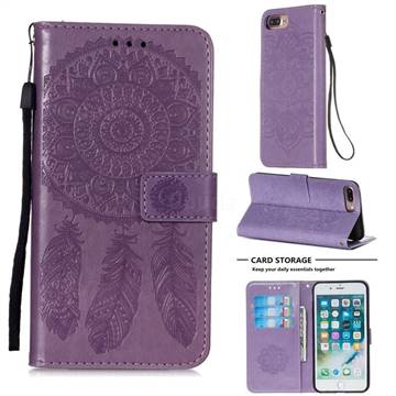 Embossing Dream Catcher Mandala Flower Leather Wallet Case for iPhone 6s Plus / 6 Plus 6P(5.5 inch) - Purple