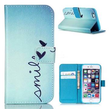 Smile Butterfly Leather Wallet Case for iPhone 6s (4.7 inch)