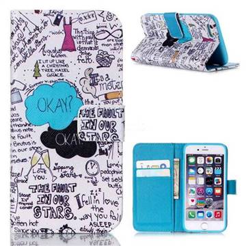 Graffiti Leather Wallet Case for iPhone 6s (4.7 inch)