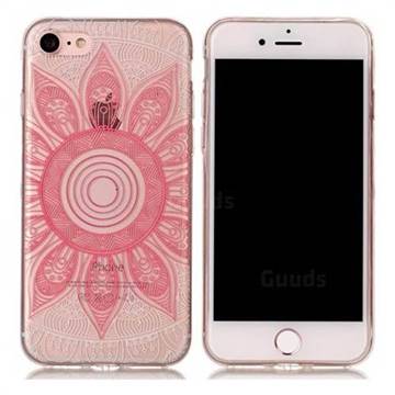 Pink Mandala Super Clear Soft TPU Back Cover for iPhone 8 / 7 8G 7G(4.7 inch)