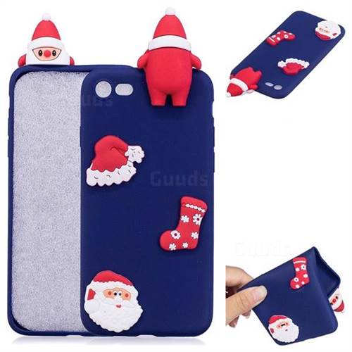 Navy Santa Claus Christmas Xmax Soft 3D Silicone Case for iPhone