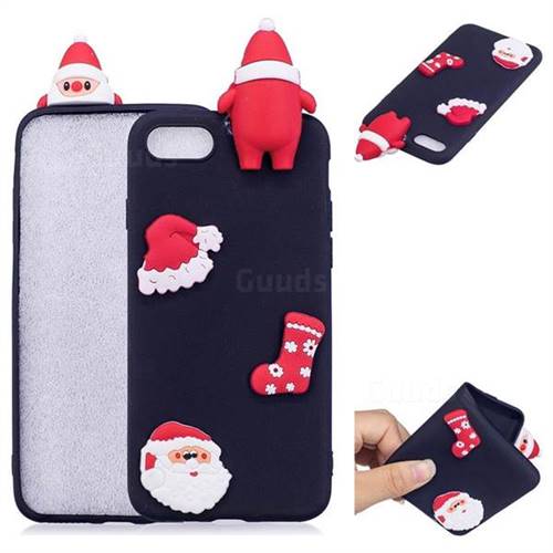 Black Santa Claus Christmas Xmax Soft 3D Silicone Case for iPhone 8 / 7 (4.7 inch)