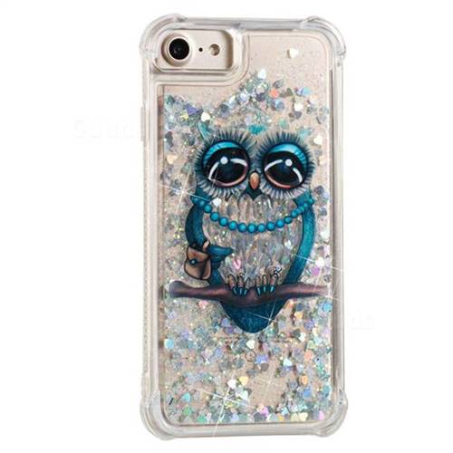 Sweet Gray Owl Dynamic Liquid Glitter Sand Quicksand Star TPU Case for iPhone 8 / 7 (4.7 inch)