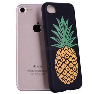 Big Pineapple 3D Embossed Relief Black Soft Back Cover for iPhone 8 / 7 (4.7 inch)