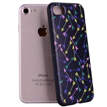 Colorful Arrows 3D Embossed Relief Black Soft Back Cover for iPhone 8 / 7 (4.7 inch)
