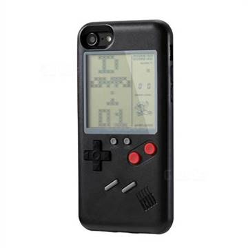 WANLE VC-061 Classic Playable Tetris Game Boy Silicone Case for iPhone 8 / 7 (4.7 inch) - Black