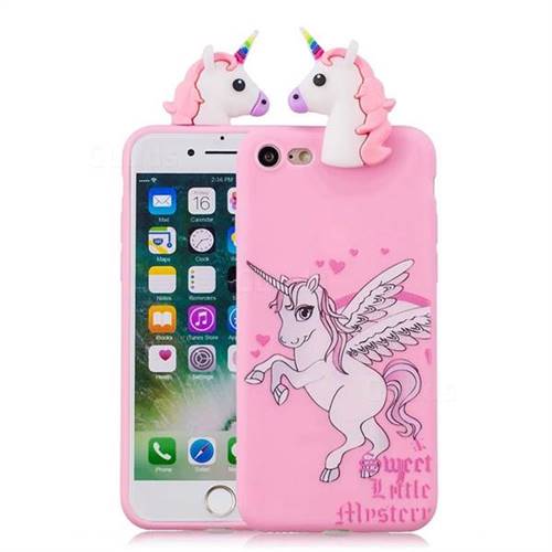 Wings Unicorn Soft 3D Climbing Doll Soft Case for iPhone 8 / 7 (4.7 inch)