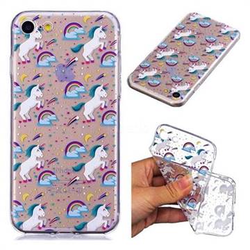 Rainbow Running Unicorn Super Clear Soft TPU Back Cover for iPhone 8 / 7 (4.7 inch)
