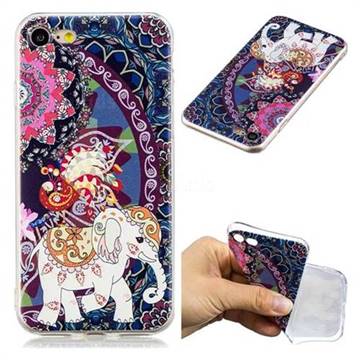 Totem Flower Elephant Super Clear Soft TPU Back Cover for iPhone 8 / 7 (4.7 inch)