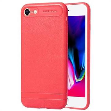 Litchi Grain Silicon Soft Phone Case for iPhone 8 / 7 (4.7 inch) - Red