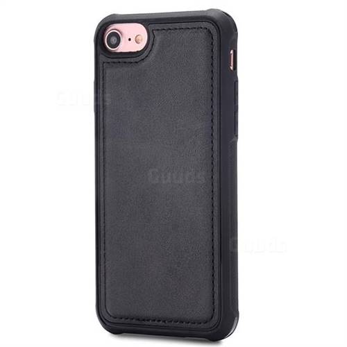 Luxury Shatter-resistant Leather Coated Phone Back Cover for iPhone 8 / 7 (4.7 inch) - Black
