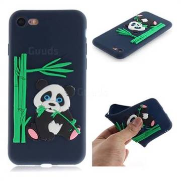 Panda Eating Bamboo Soft 3D Silicone Case for iPhone 8 / 7 (4.7 inch) - Dark Blue