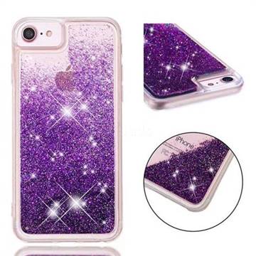 Dynamic Liquid Glitter Quicksand Sequins TPU Phone Case for iPhone 8 / 7 (4.7 inch) - Purple